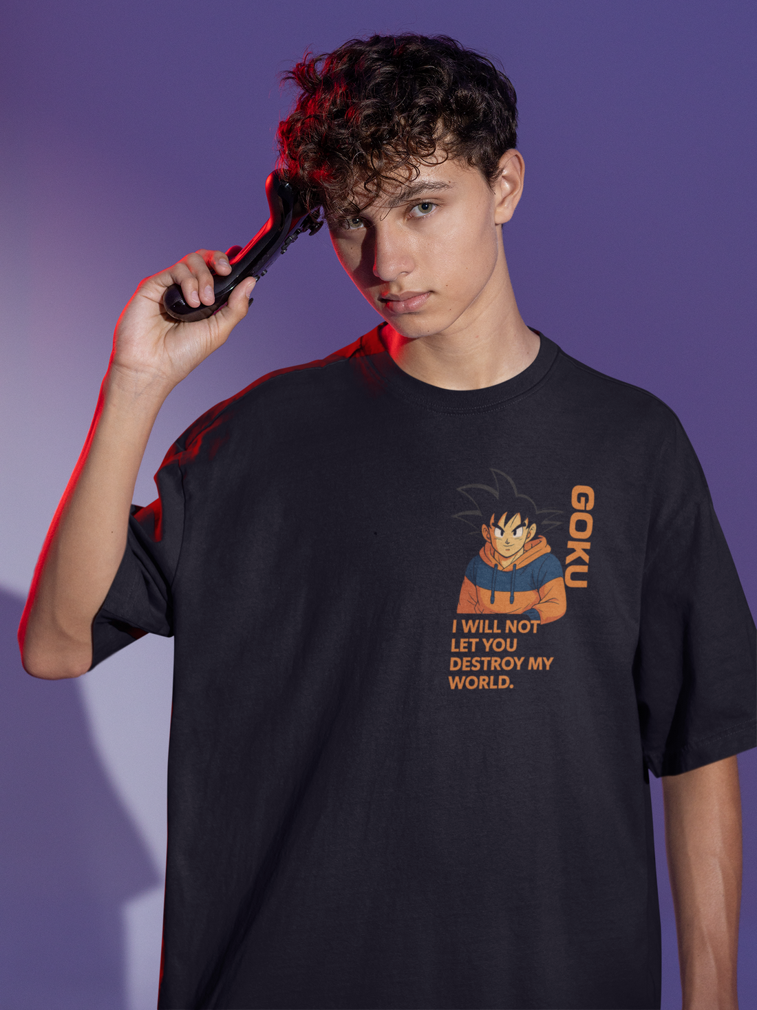 Multiverse Protector Goku Oversized Tee | Mist & Cozy