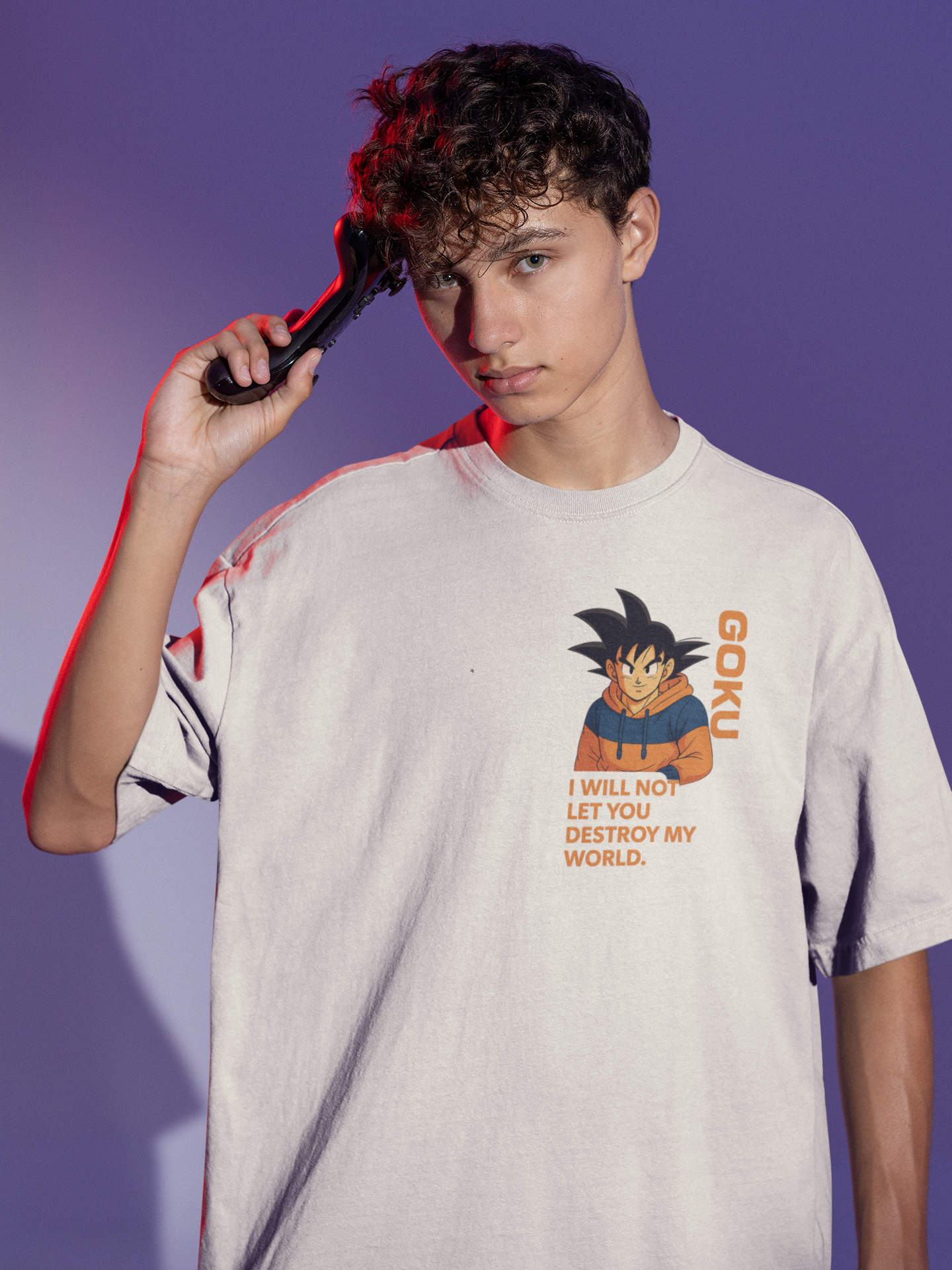 Multiverse Protector Goku Oversized Tee | Mist & Cozy