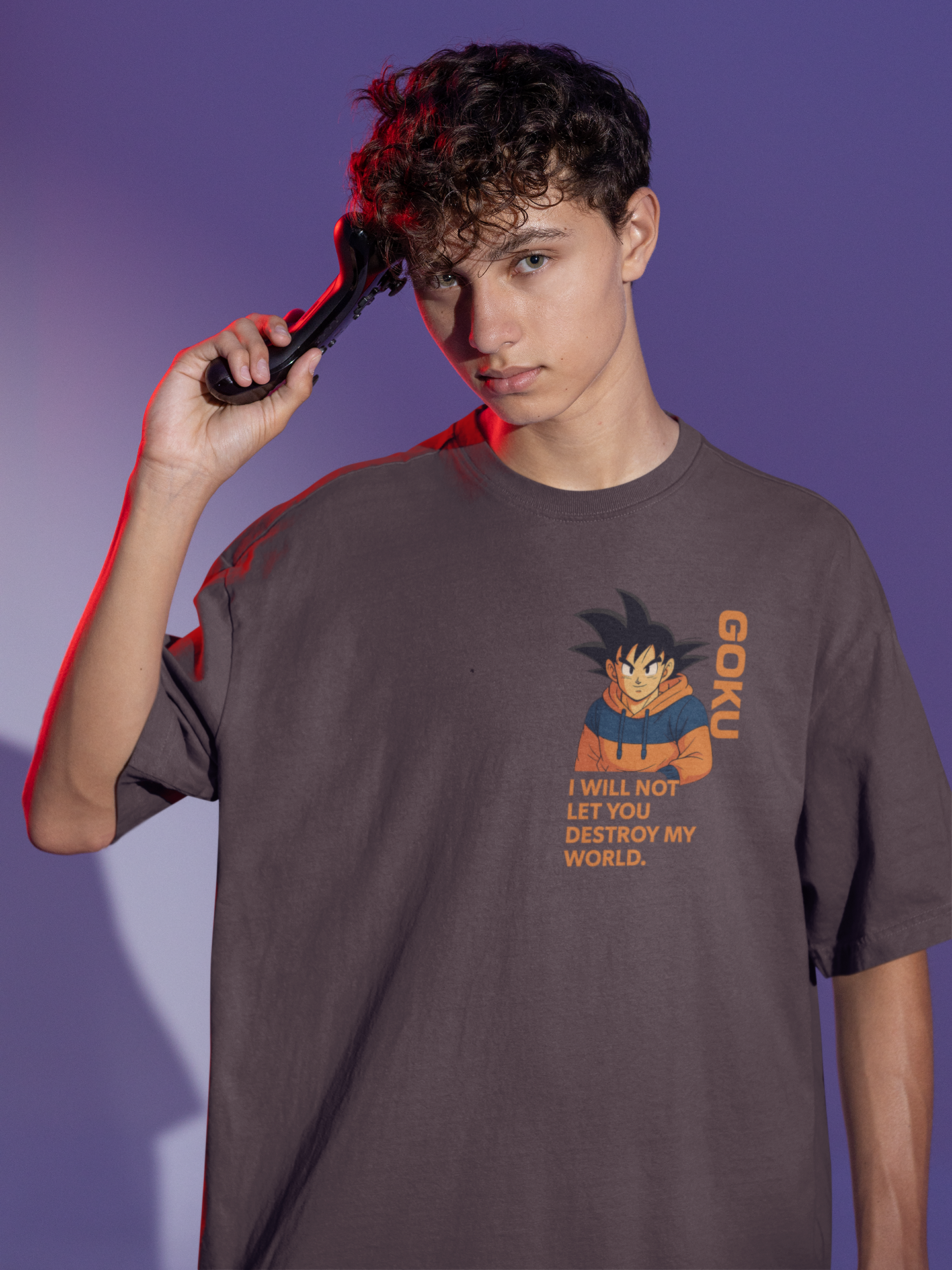 Multiverse Protector Goku Oversized Tee | Mist & Cozy