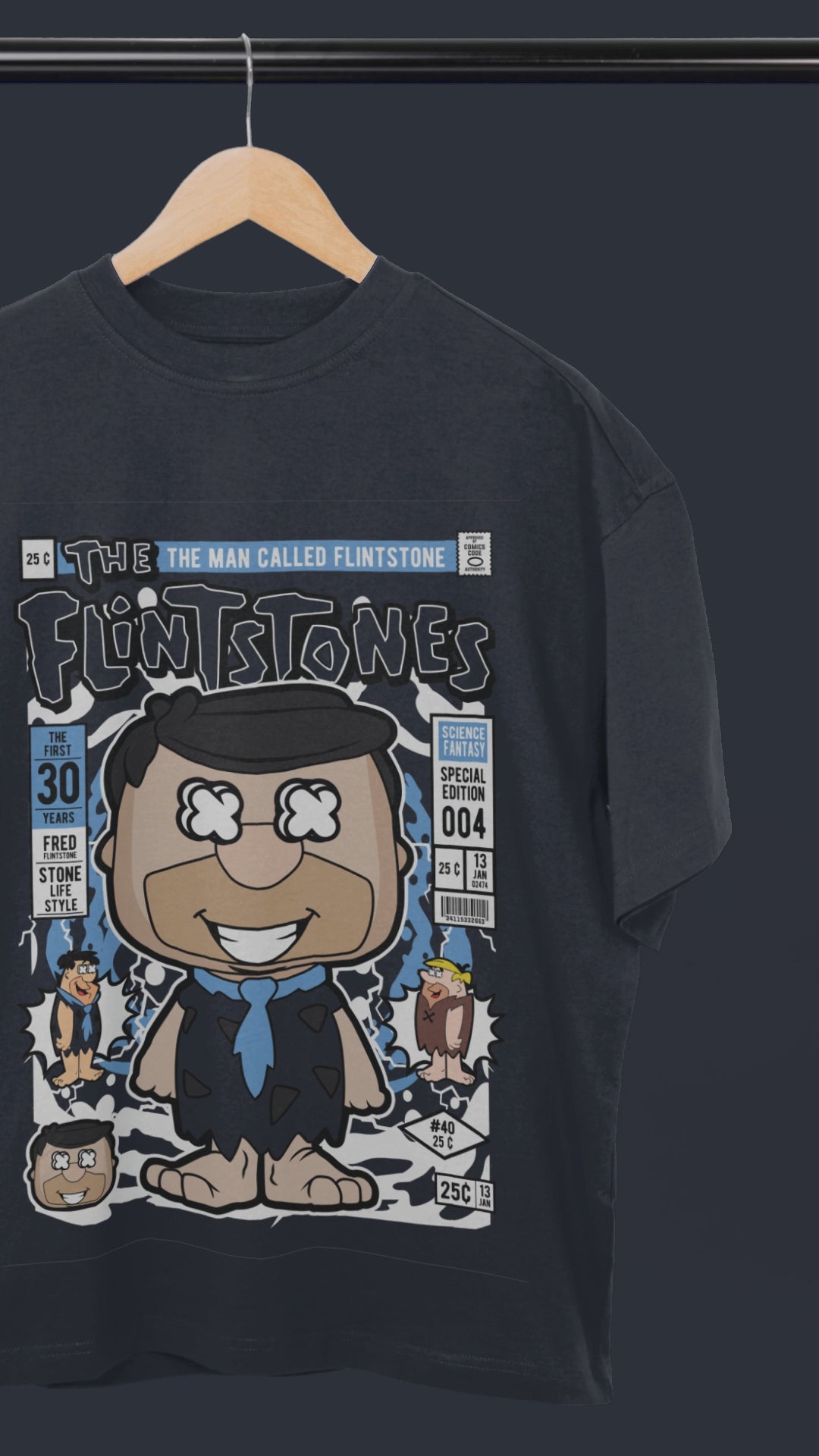 Bedrock Throwback Flintstones Oversized Tee | Mist & Cozy