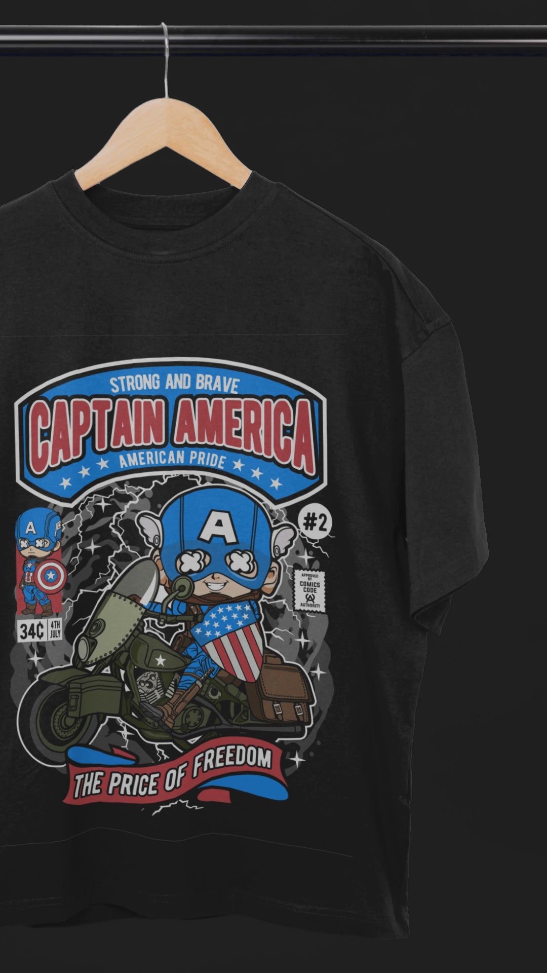 Ride for Justice Captain America Oversized Tee | Mist & Cozy