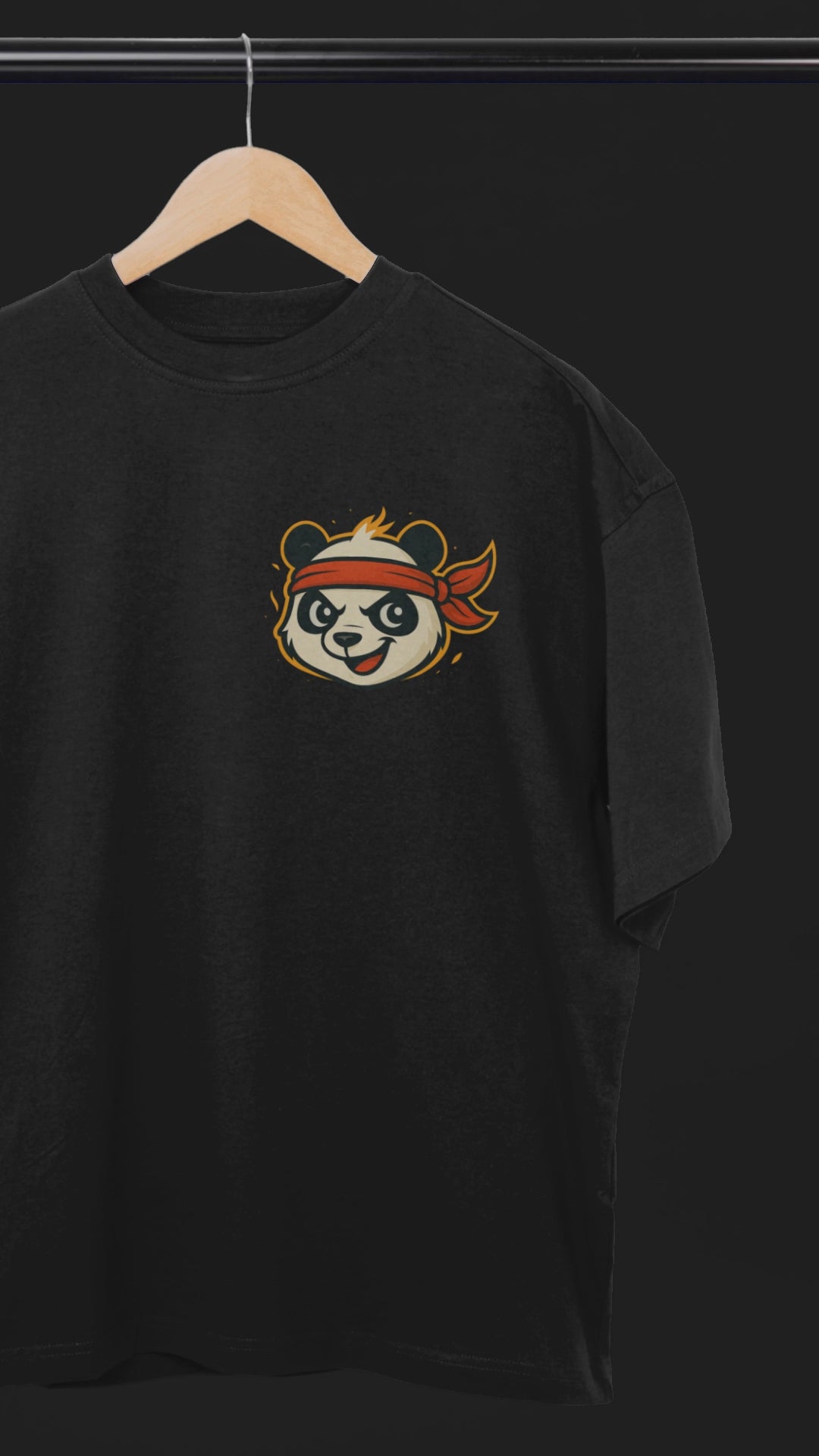 Dragon Warrior Panda Oversized Tee | Mist & Cozy