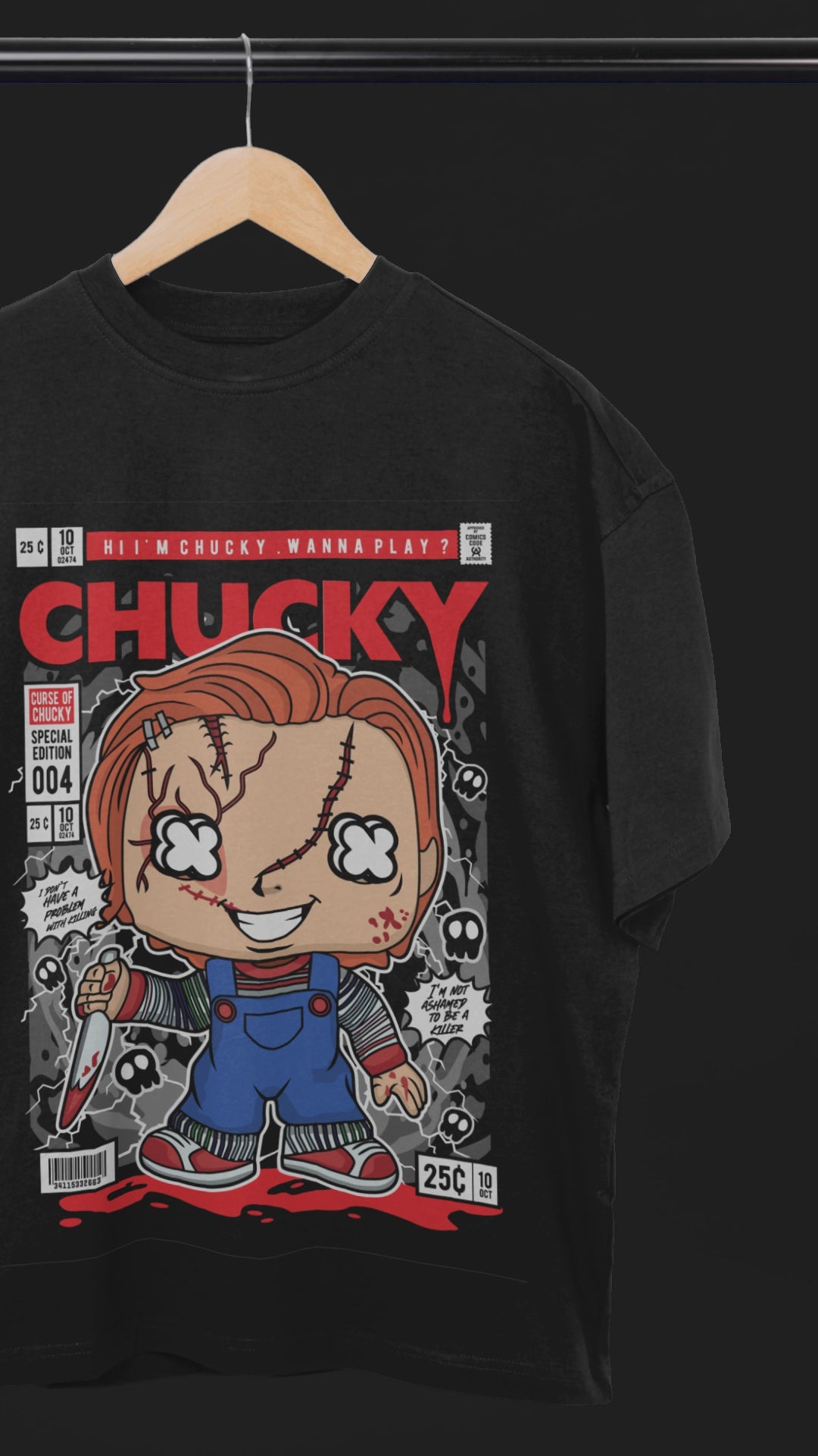 Wanna Play? Chucky Oversized Tee | Mist & Cozy
