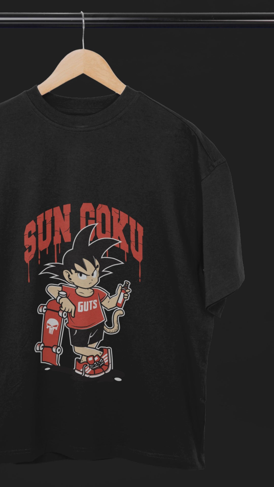 Skate. Fight. Repeat. Sun Goku Oversized Tee | Mist & Cozy