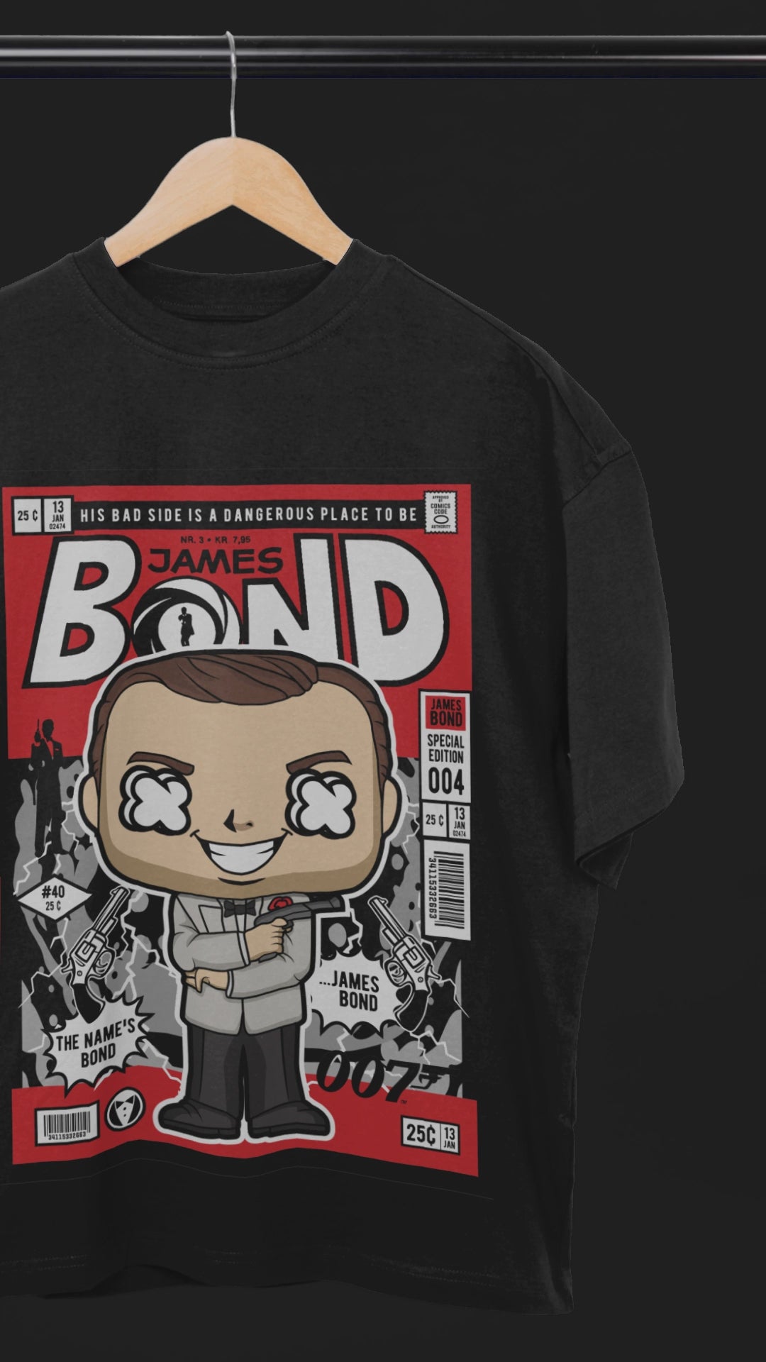 License to Style James Bond Oversized Tee | Mist & Cozy