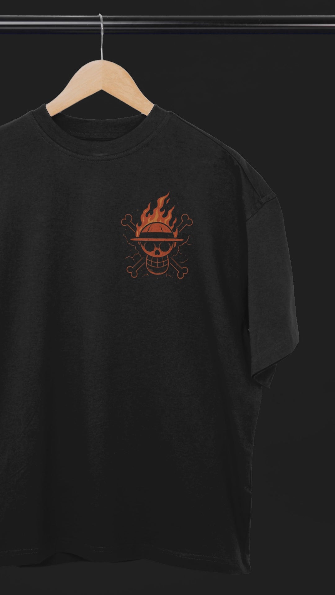 Flames of Defiance Red Yonko Clash Oversized Tee | Mist & Cozy