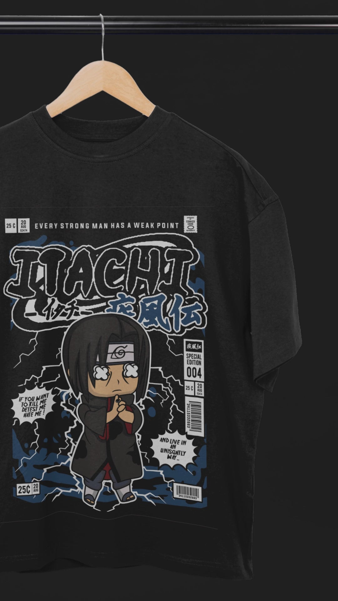 Shadows of the Shinobi Itachi Oversized Tee | Mist & Cozy