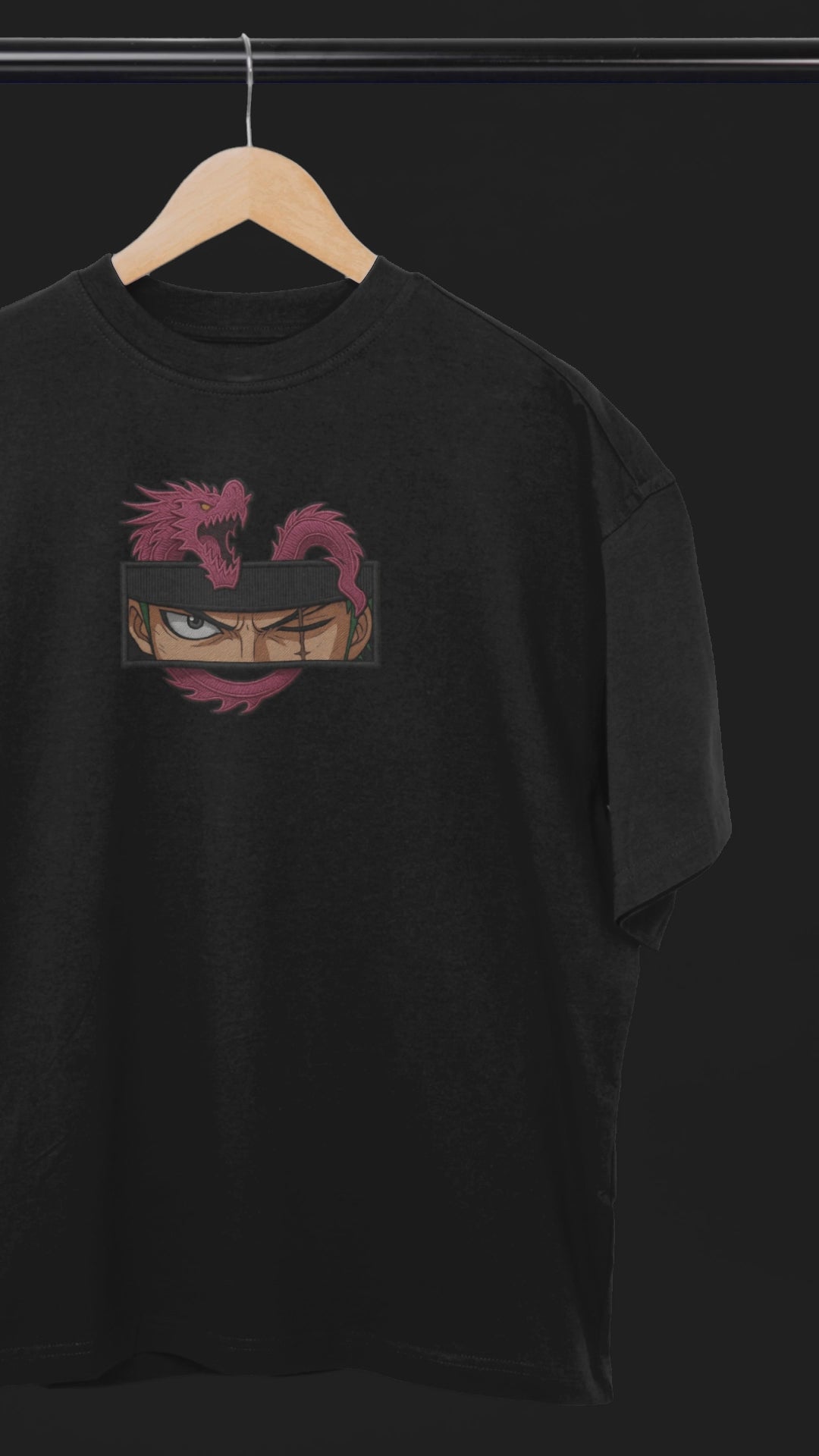Three Sword Resolve Zoro Oversized Tee | Mist & Cozy
