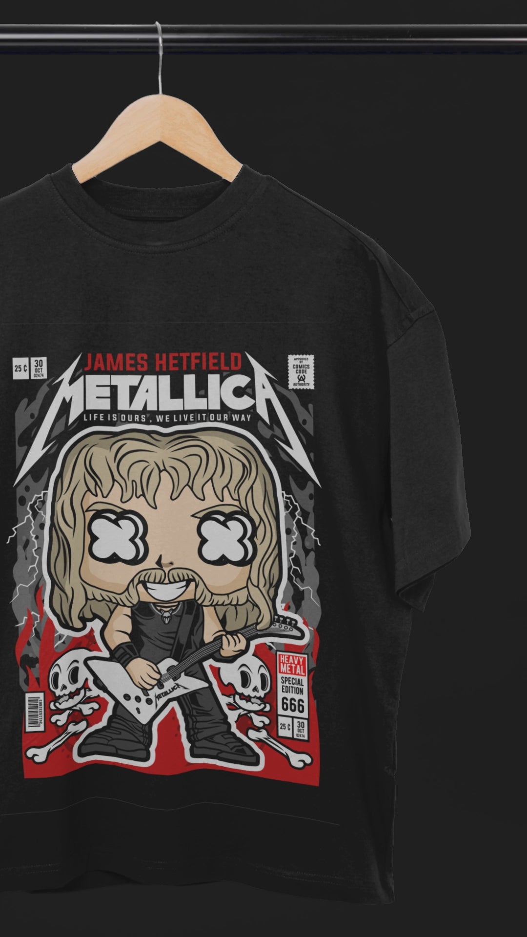 Ride the Lightning Metallica Oversized Tee | Mist & Cozy