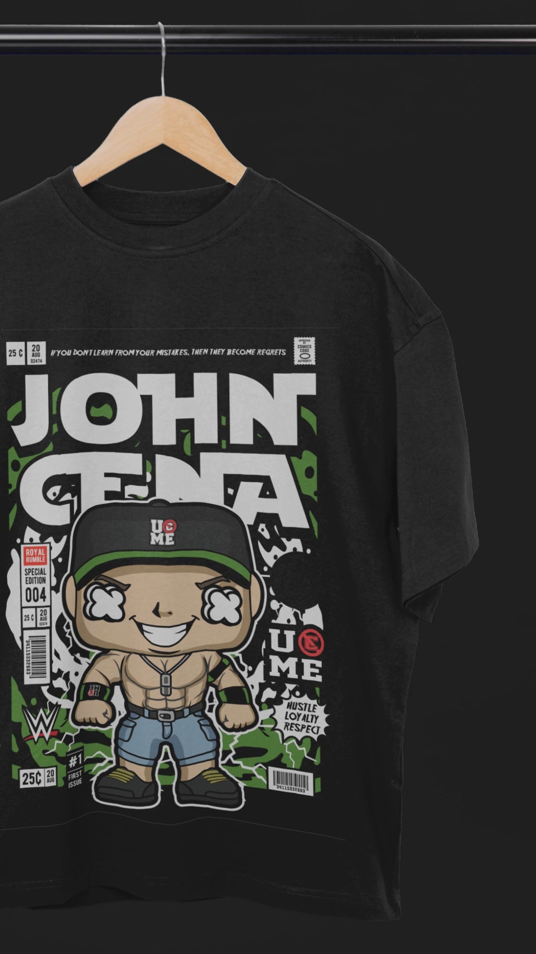 Never Give Up John Cena Oversized Tee | Mist & Cozy