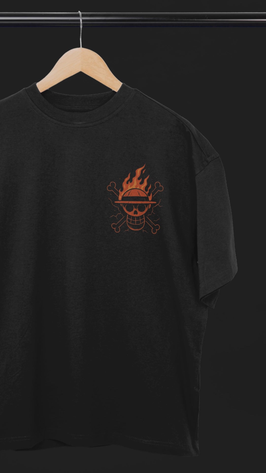 Final Showdown Fire Luffy Oversized Tee | Mist & Cozy
