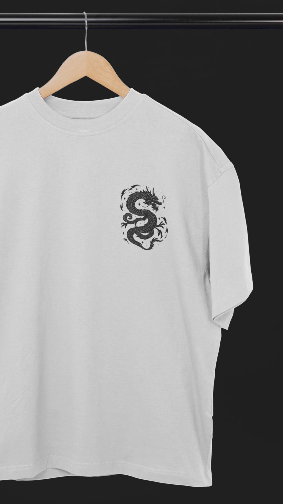 Rise of the Black Dragon Katana Oversized Tee | Mist & Cozy