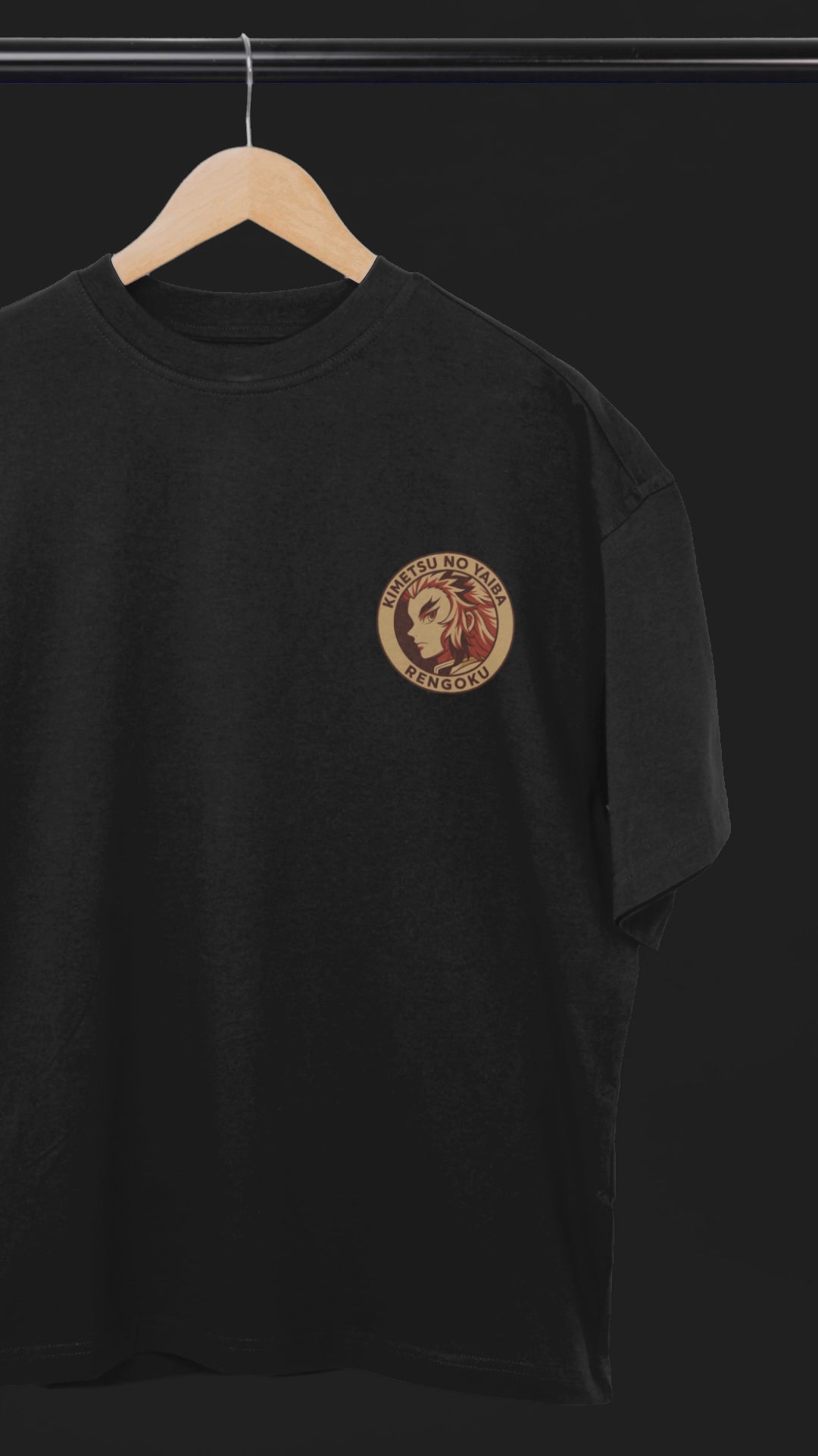 Flame Pillar Rengoku Oversized Tee | Mist & Cozy