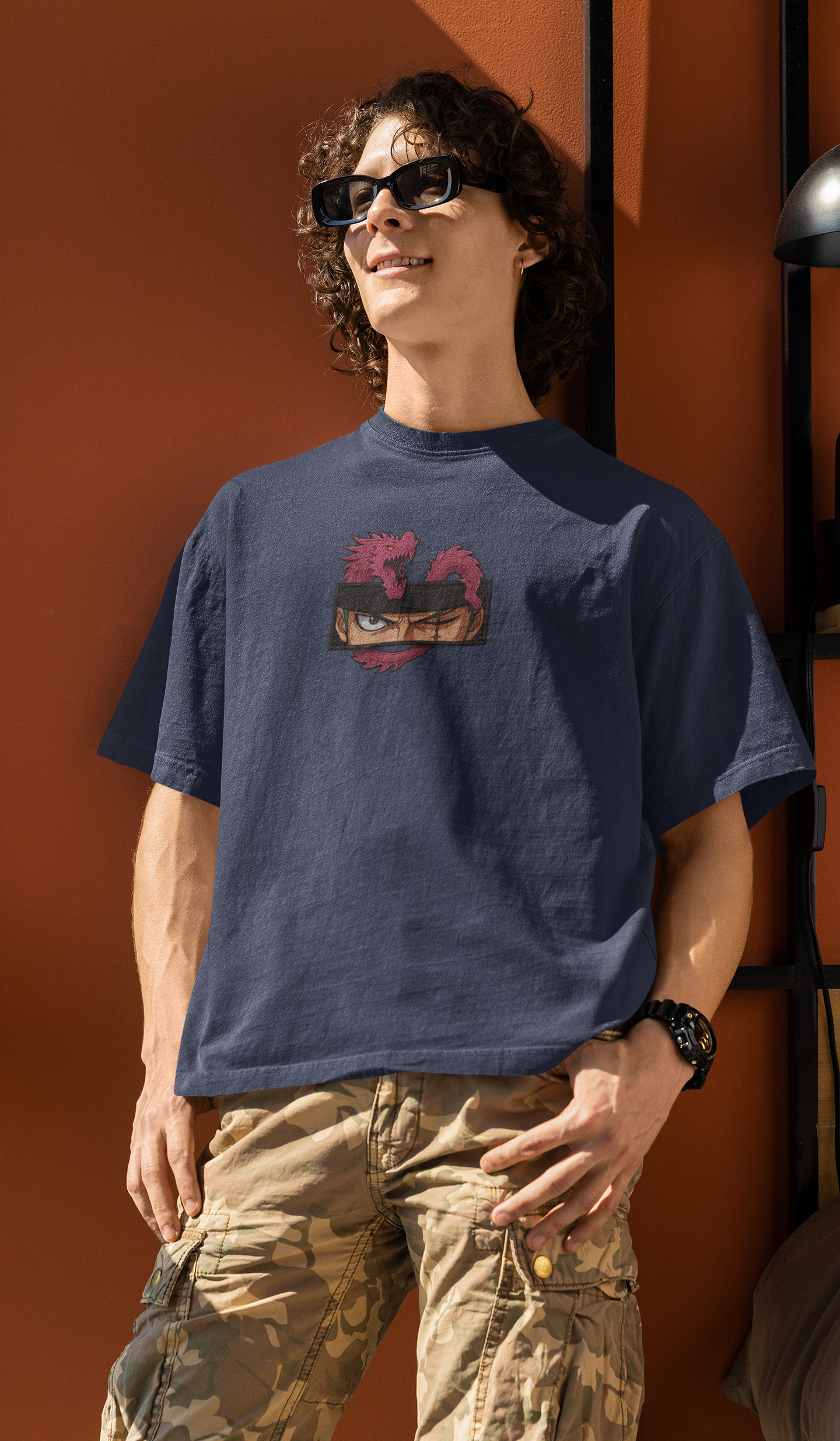 Three Sword Resolve Zoro Oversized Tee | Mist & Cozy