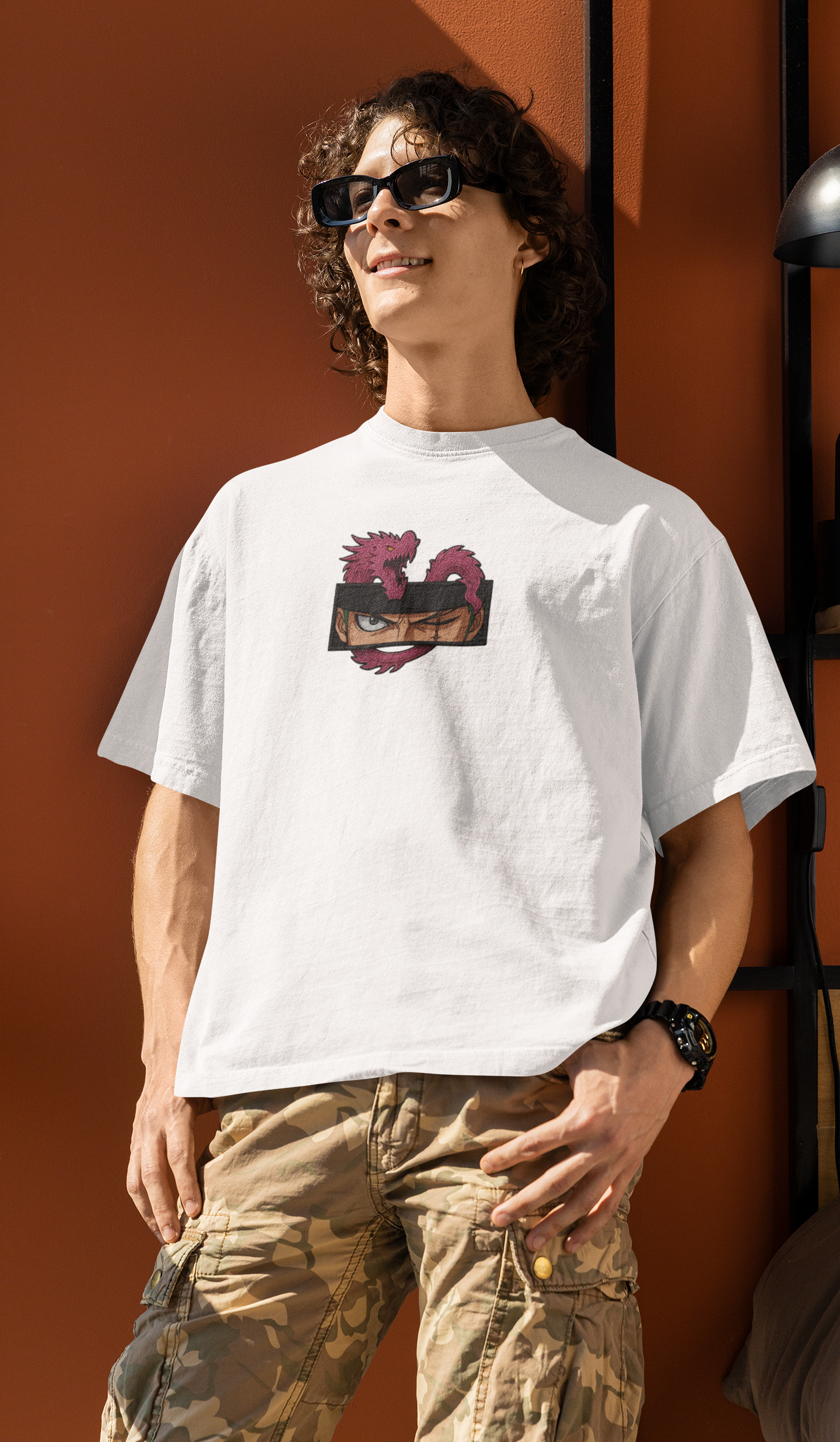 Three Sword Resolve Zoro Oversized Tee | Mist & Cozy