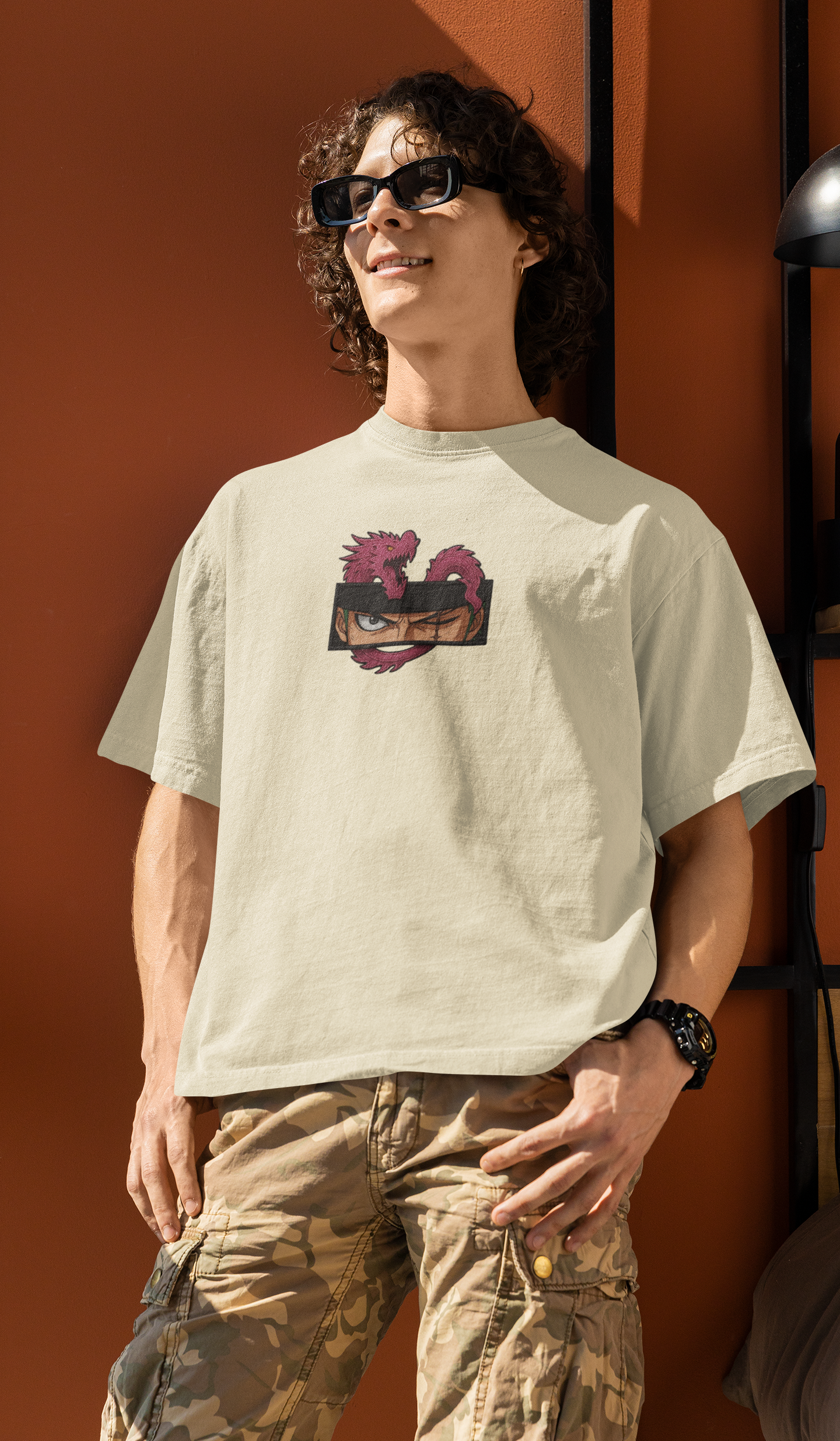 Three Sword Resolve Zoro Oversized Tee | Mist & Cozy