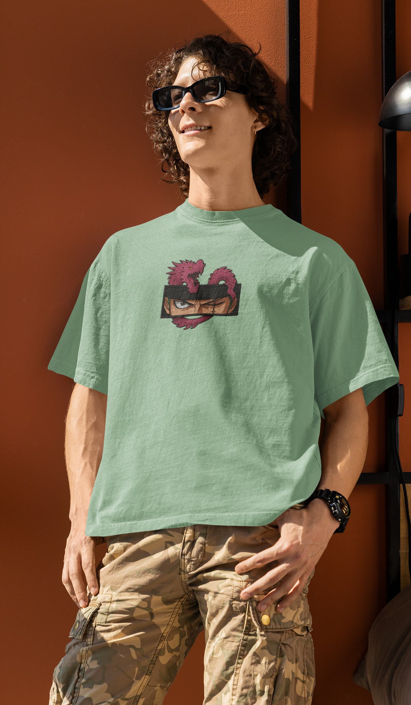 Three Sword Resolve Zoro Oversized Tee | Mist & Cozy